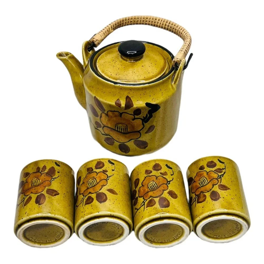 Japanese Vintage Stoneware Tea Set 1960's